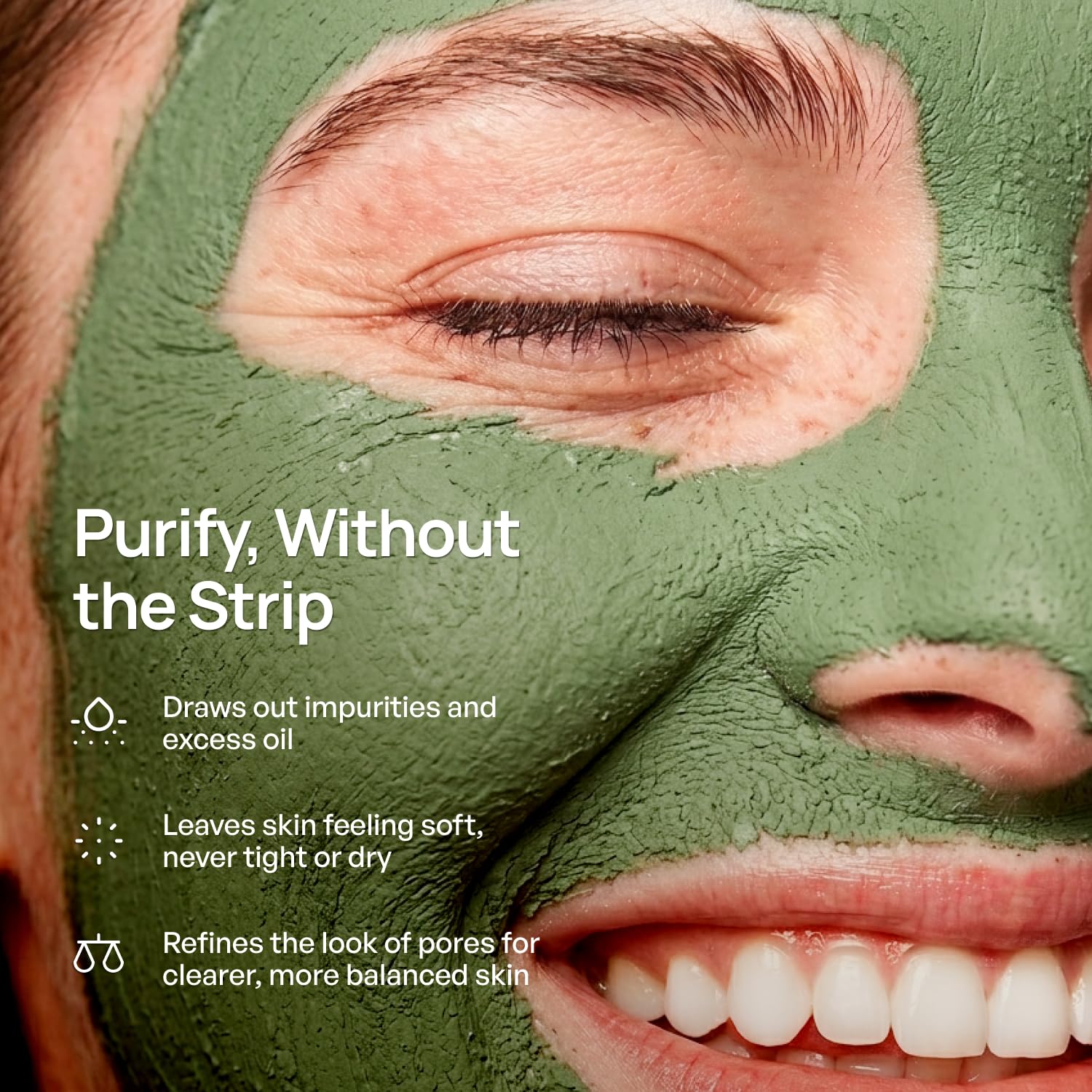 PLANTIFIQUE close-up creamy mask texture highlighting gentle, smooth application