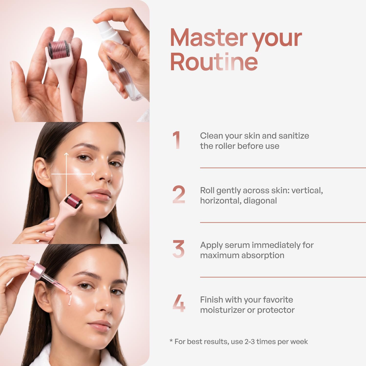 PLANTIFIQUE demonstration of roller on scalp showing targeted application benefit