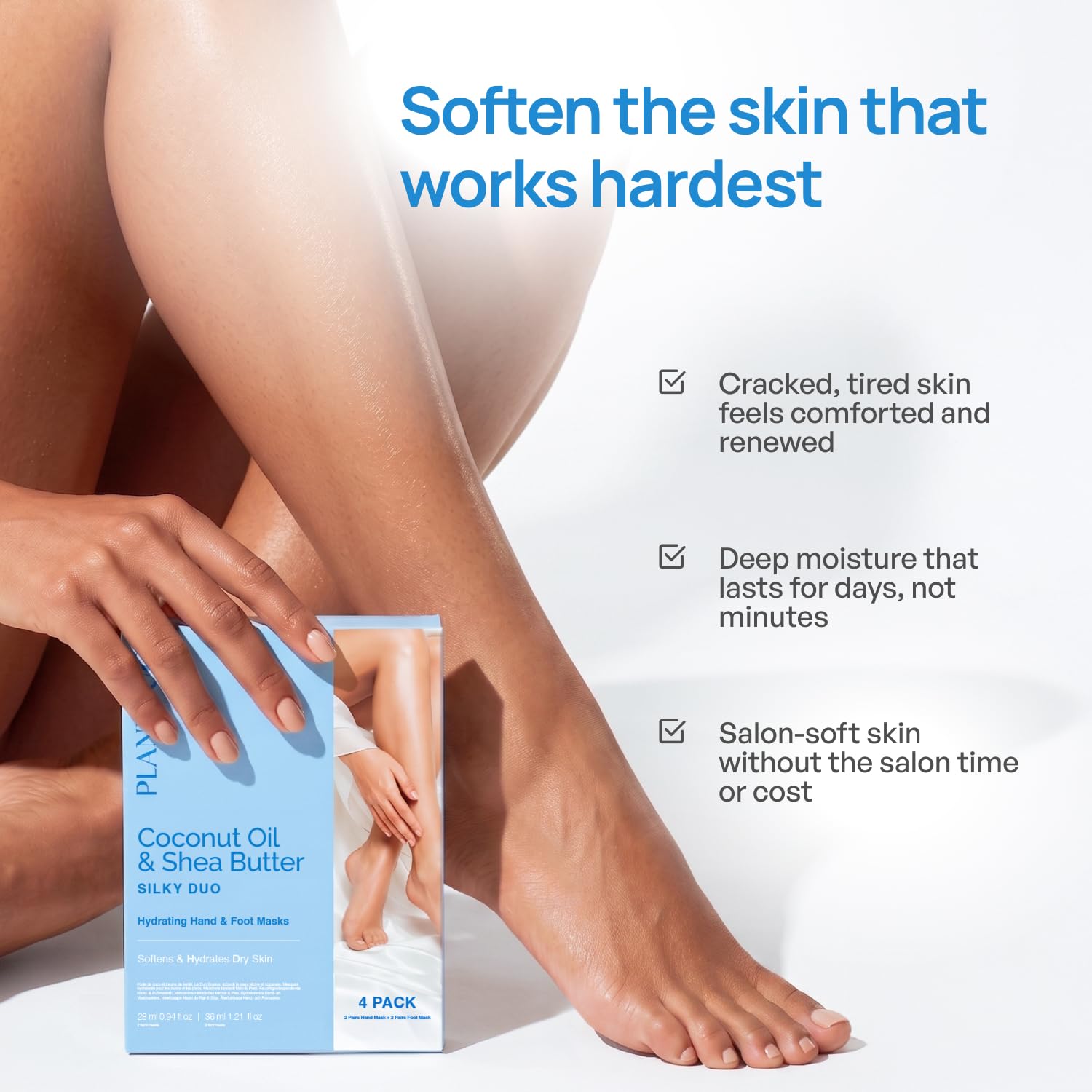 PLANTIFIQUE close-up of foot mask serum texture for intense hydration