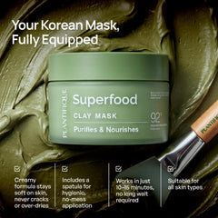 PLANTIFIQUE open jar with wooden spoon showing mask consistency and scoopability