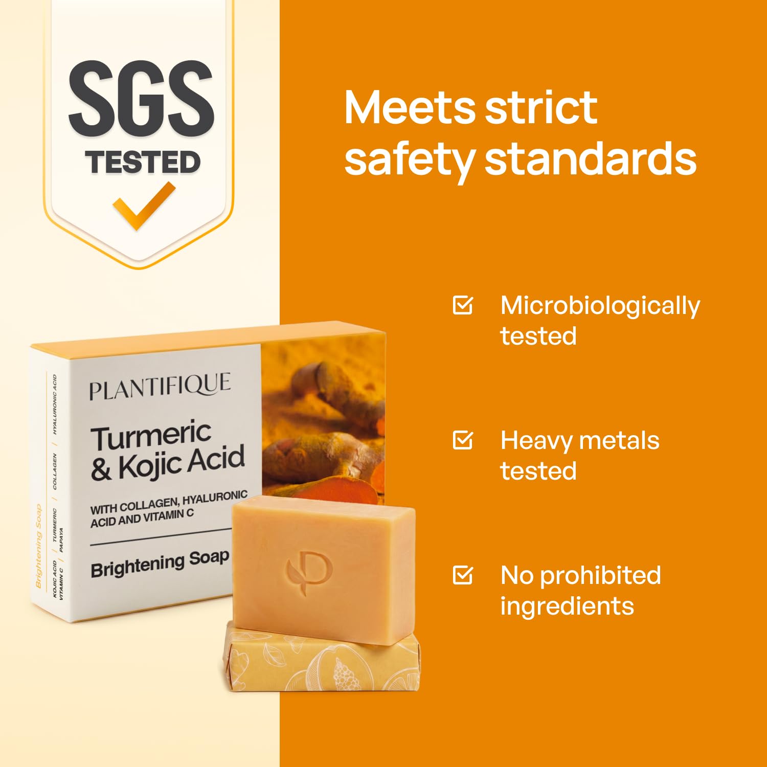 PLANTIFIQUE label close-up listing kojic acid and fruit extracts