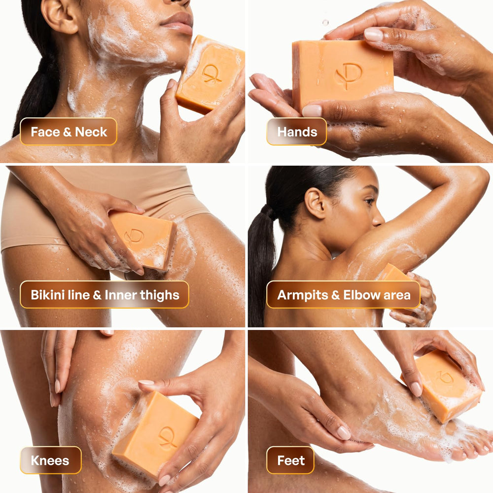 PLANTIFIQUE soap held in hand to show size and travel convenience