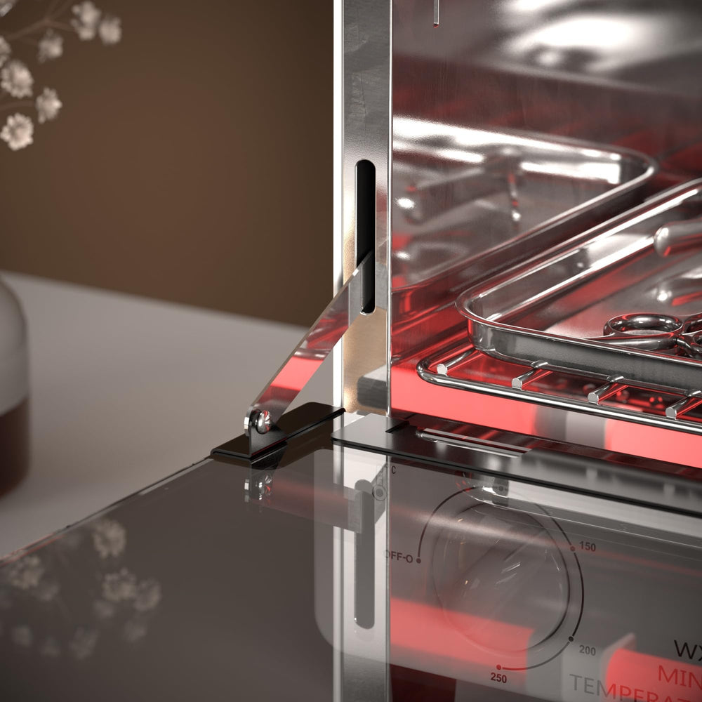 Plasdent sterilizer in salon setting demonstrating professional hygiene workflow