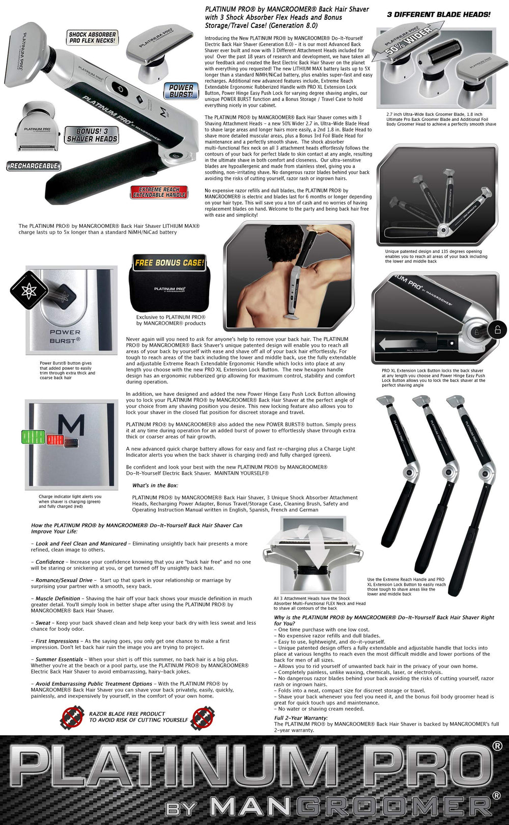 Platinum Pro foil head detail highlighting smooth finishing and maintenance benefit