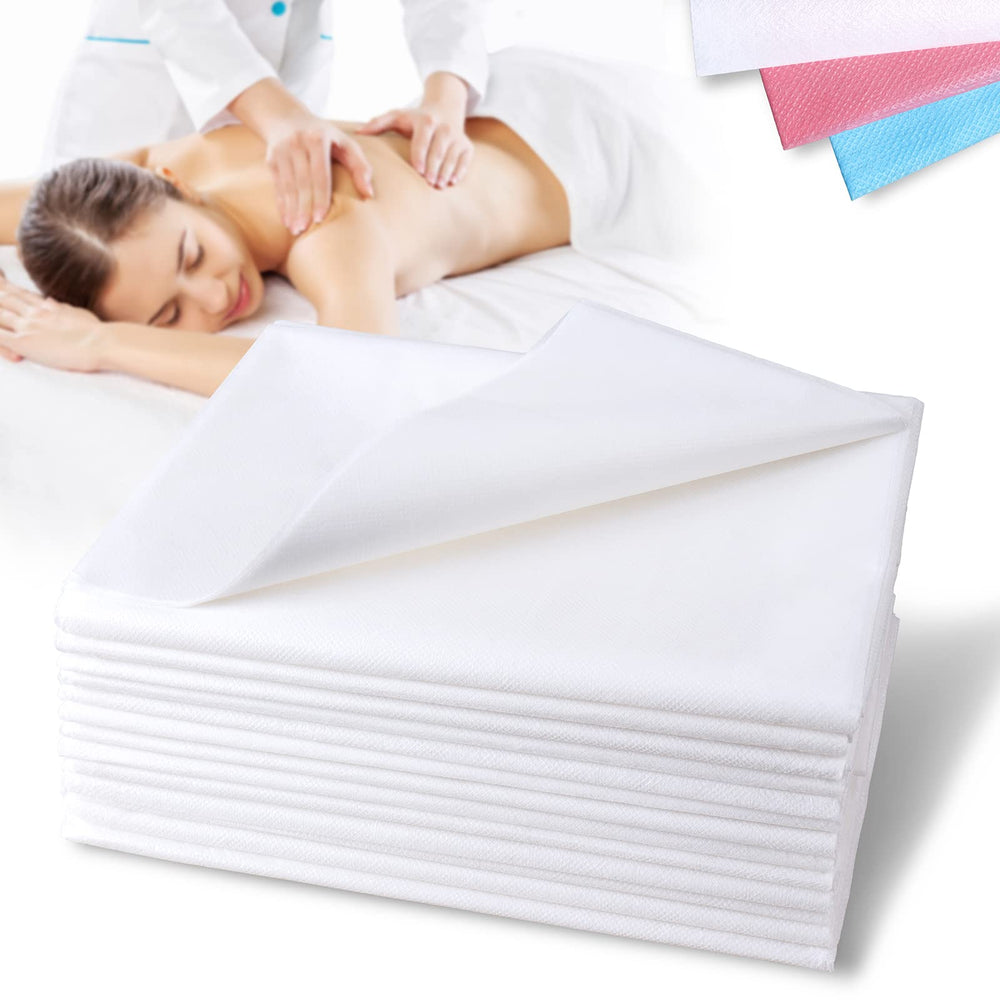 Platonee front pack view showing 20-piece white sheets and quick setup benefit