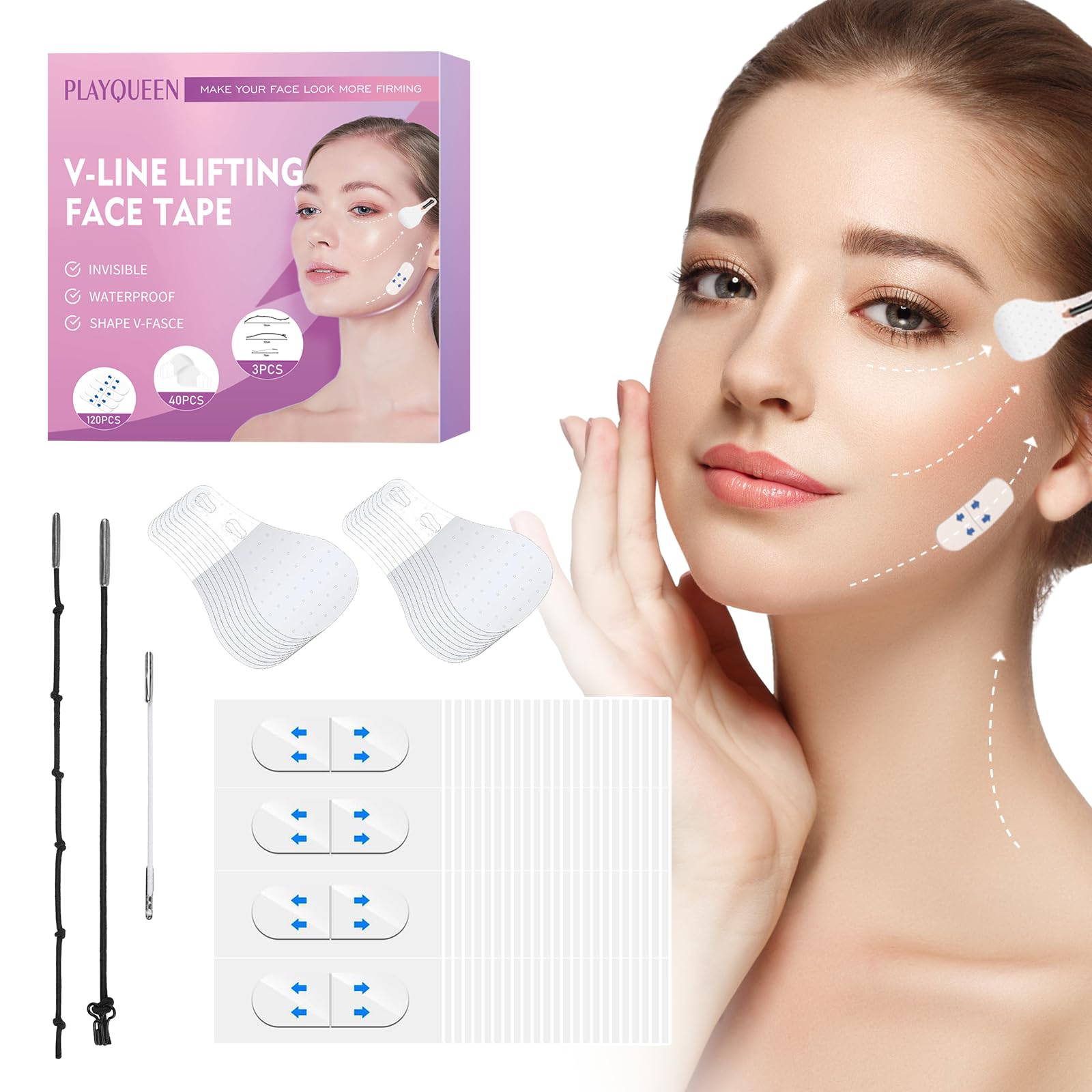PLAYQUEEN front packaging showing kit contents and quick benefits