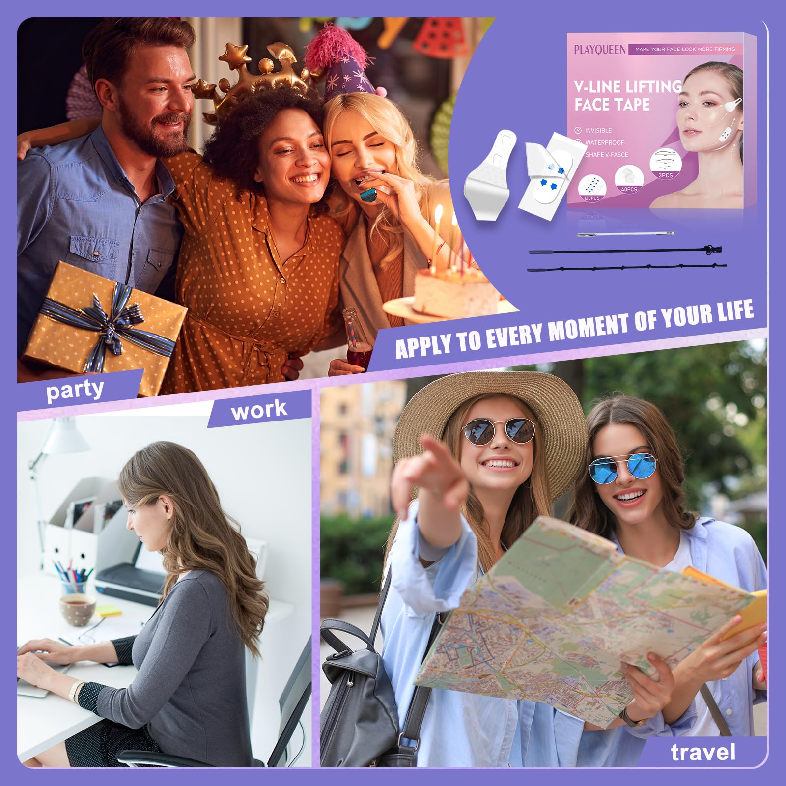 PLAYQUEEN open travel-ready kit ready for on-the-go touch-ups