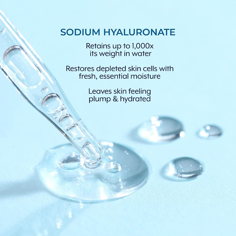 gel drop texture close-up showing Plexaderm hyaluronic moisturizer plumping effect