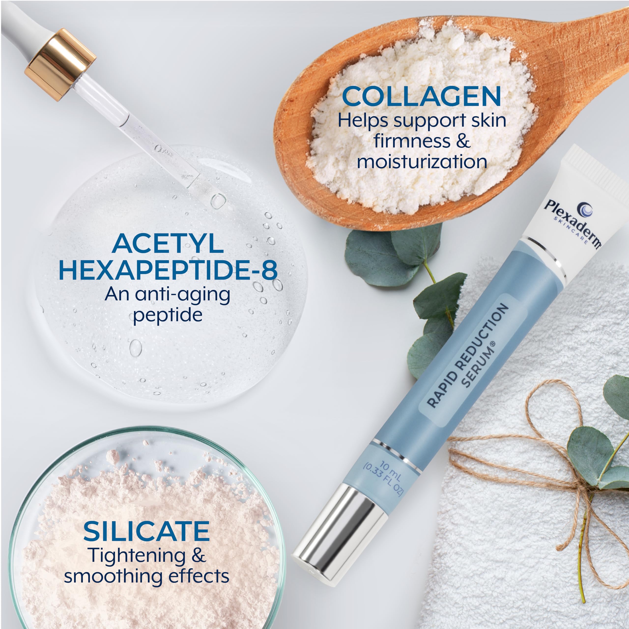 Plexaderm pump dispensing serum for controlled, mess-free use