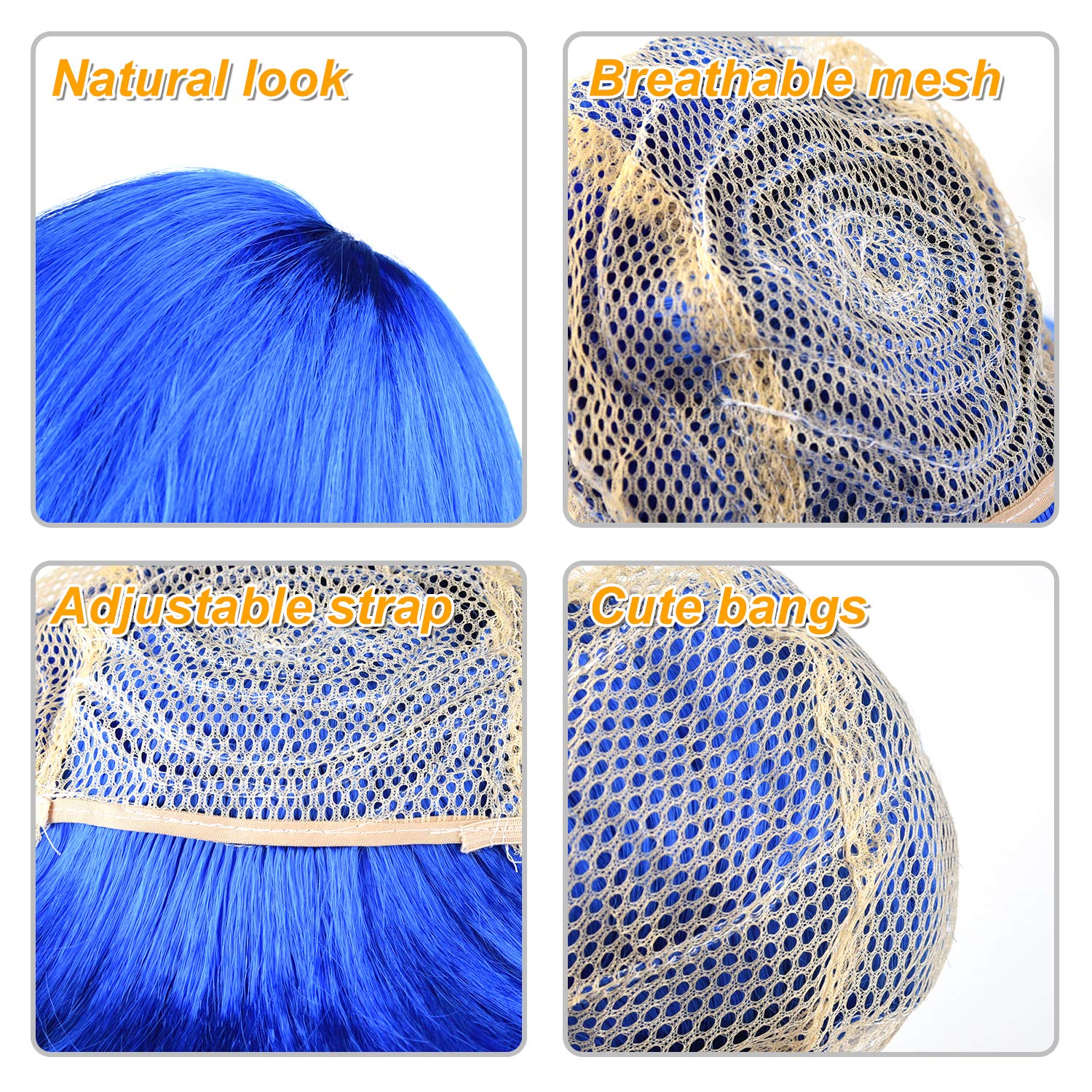 PLULON inside netted wig cap showing adjustable elastic band for secure fit