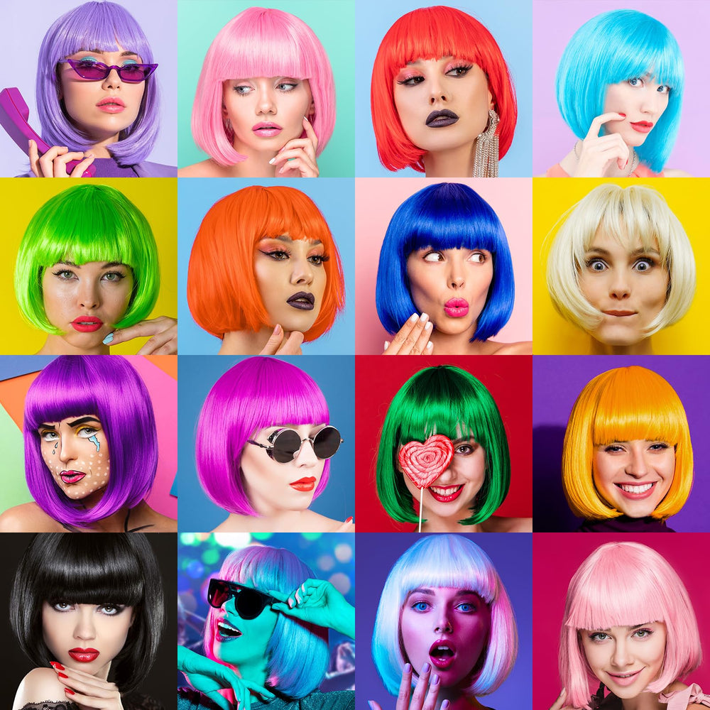 PLULON close-up of synthetic wig fibers highlighting bright color and soft texture