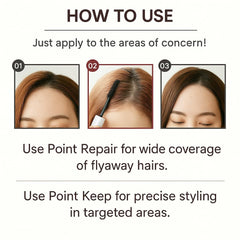 Plus eau open wand close-up with micro brush demonstrating precise application