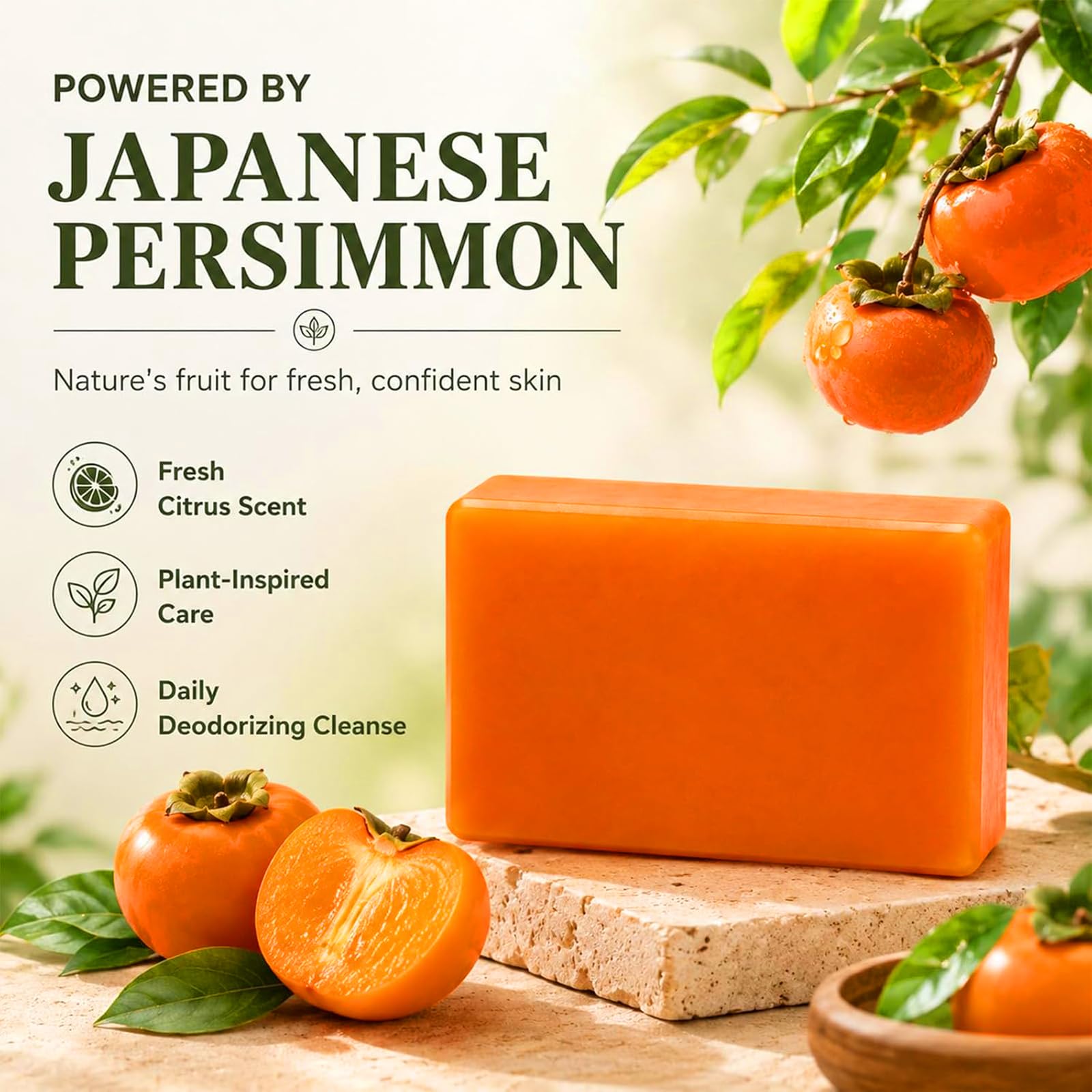 Close-up of Plymun Kaori soap texture highlighting creamy lather properties