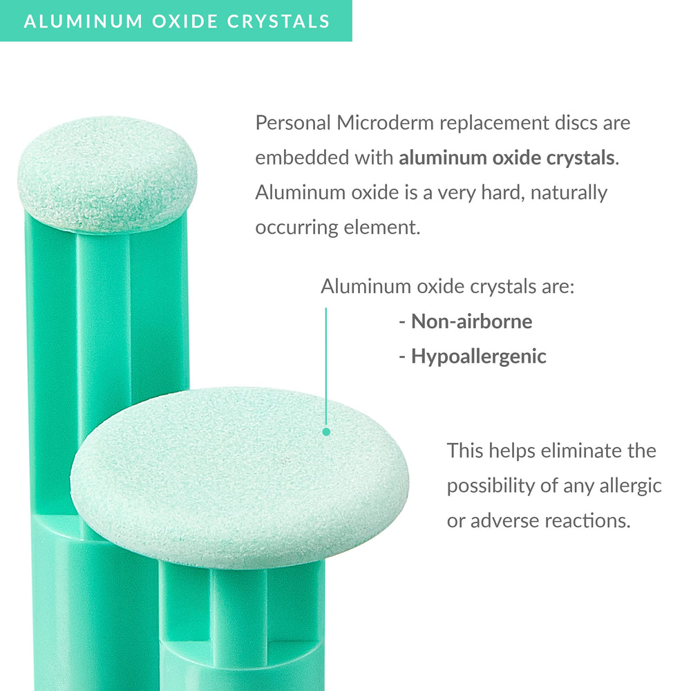 PMD Beauty discs installed on personal microderm device for quick swap usability