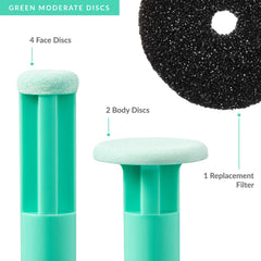 PMD Beauty close-up of small green face disc texture for consistent exfoliation