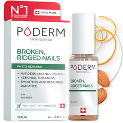PODERM front bottle packaging showing label and Swiss made benefit