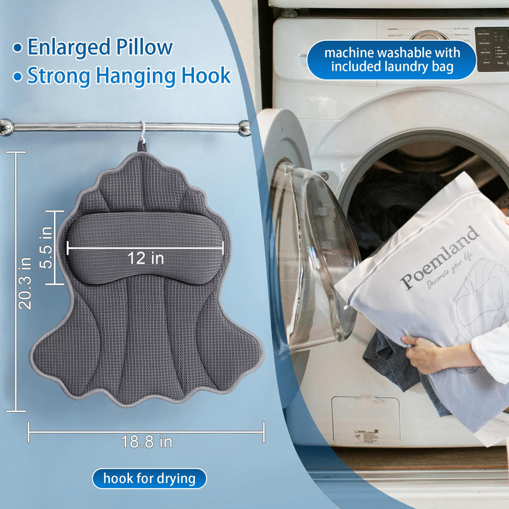 Poemland six suction cups secure grip preventing pillow slippage
