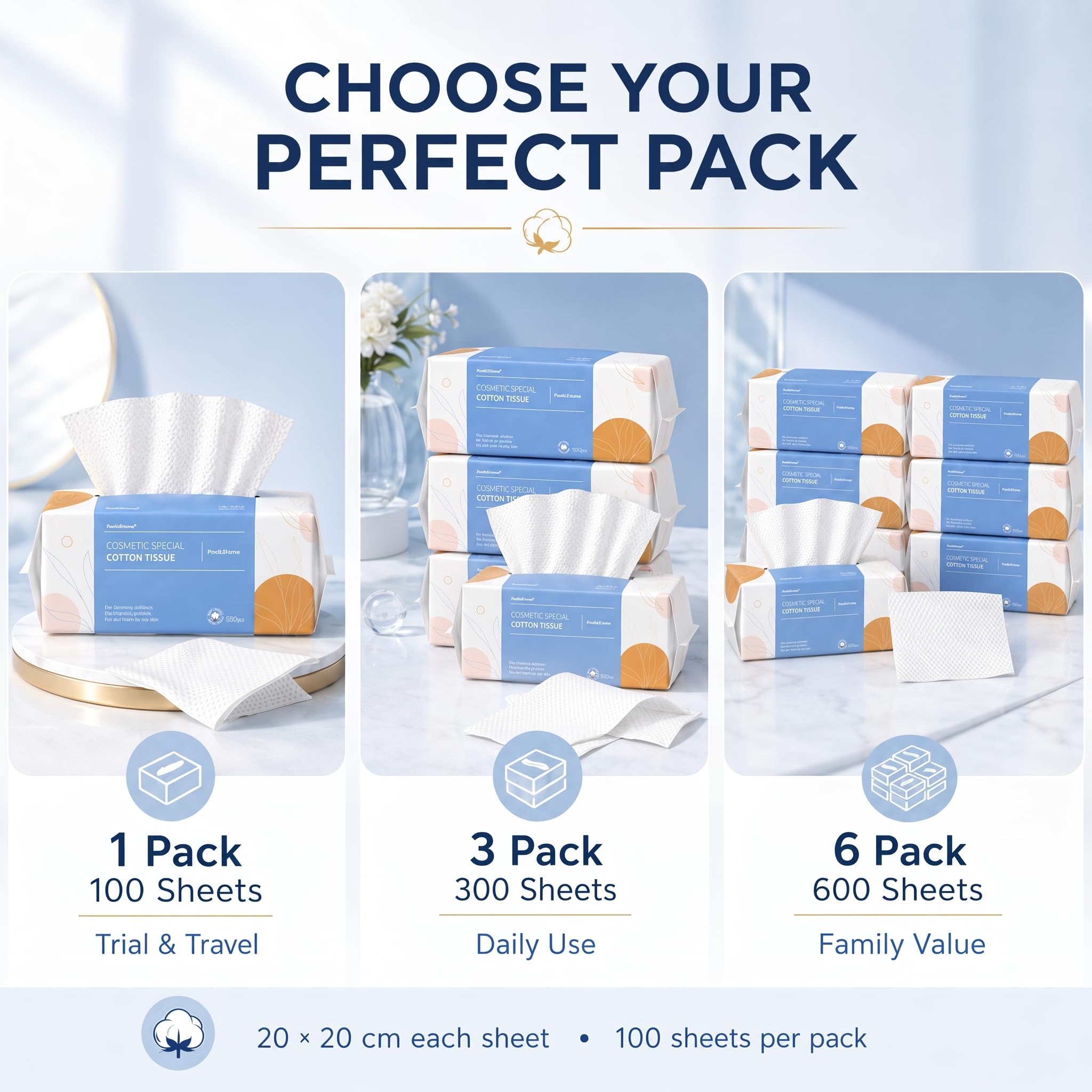 PoeticEHome stacked towels showing quantity and ready-to-use single-use benefit