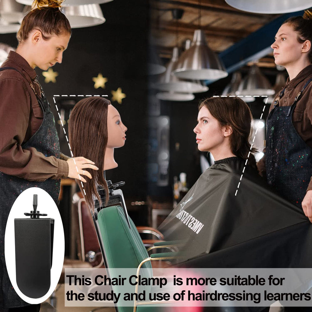 poipoilu clamp fastened to a chair back providing stable mannequin support