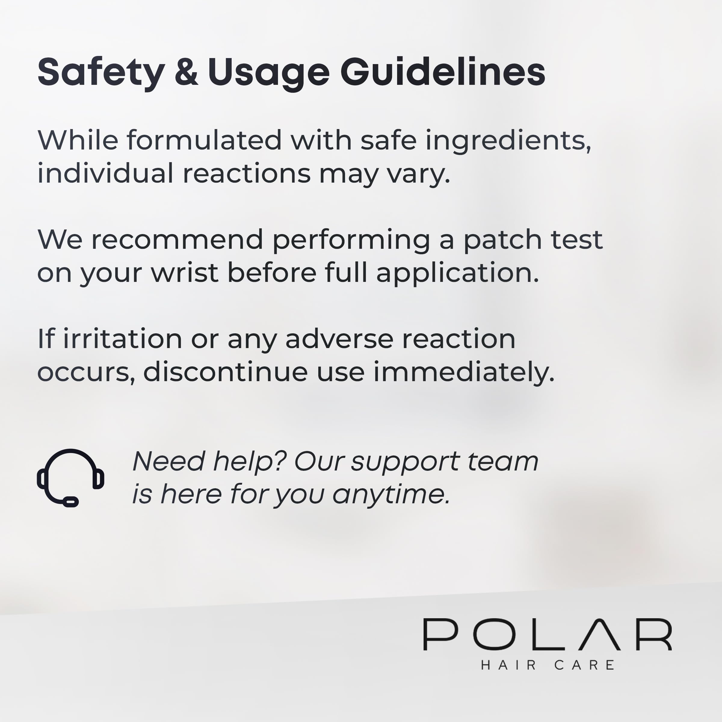 POLAR HAIR CARE before and after comparison demonstrating reduced gray visibility