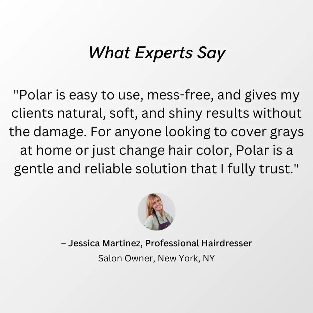 POLAR HAIR CARE label close-up listing directions and safety for confident use