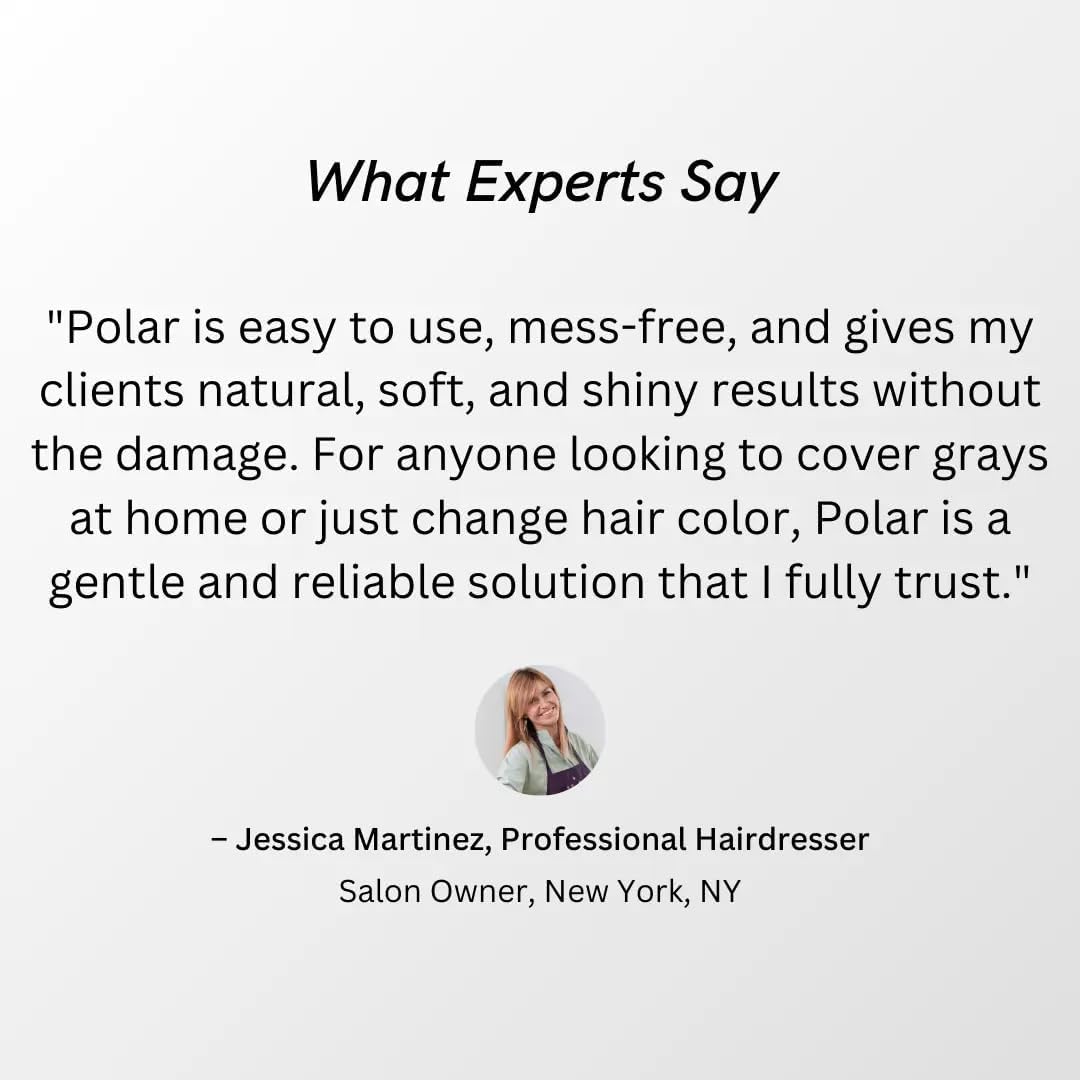 POLAR HAIR CARE bottle on bathroom shelf lifestyle shot, illustrates convenient at-home use