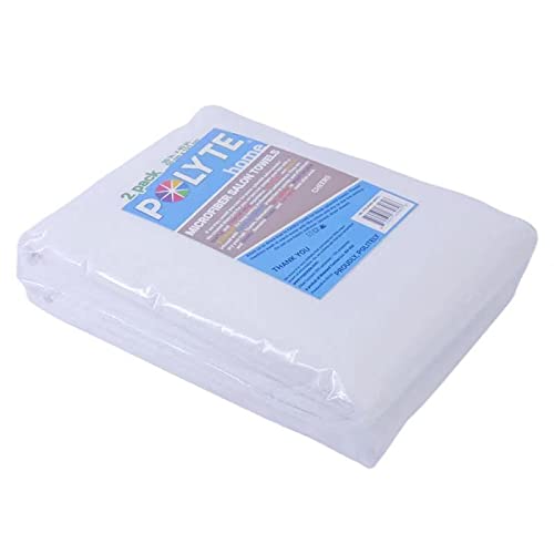 POLYTE two towels neatly folded to display pack contents and lint-free look