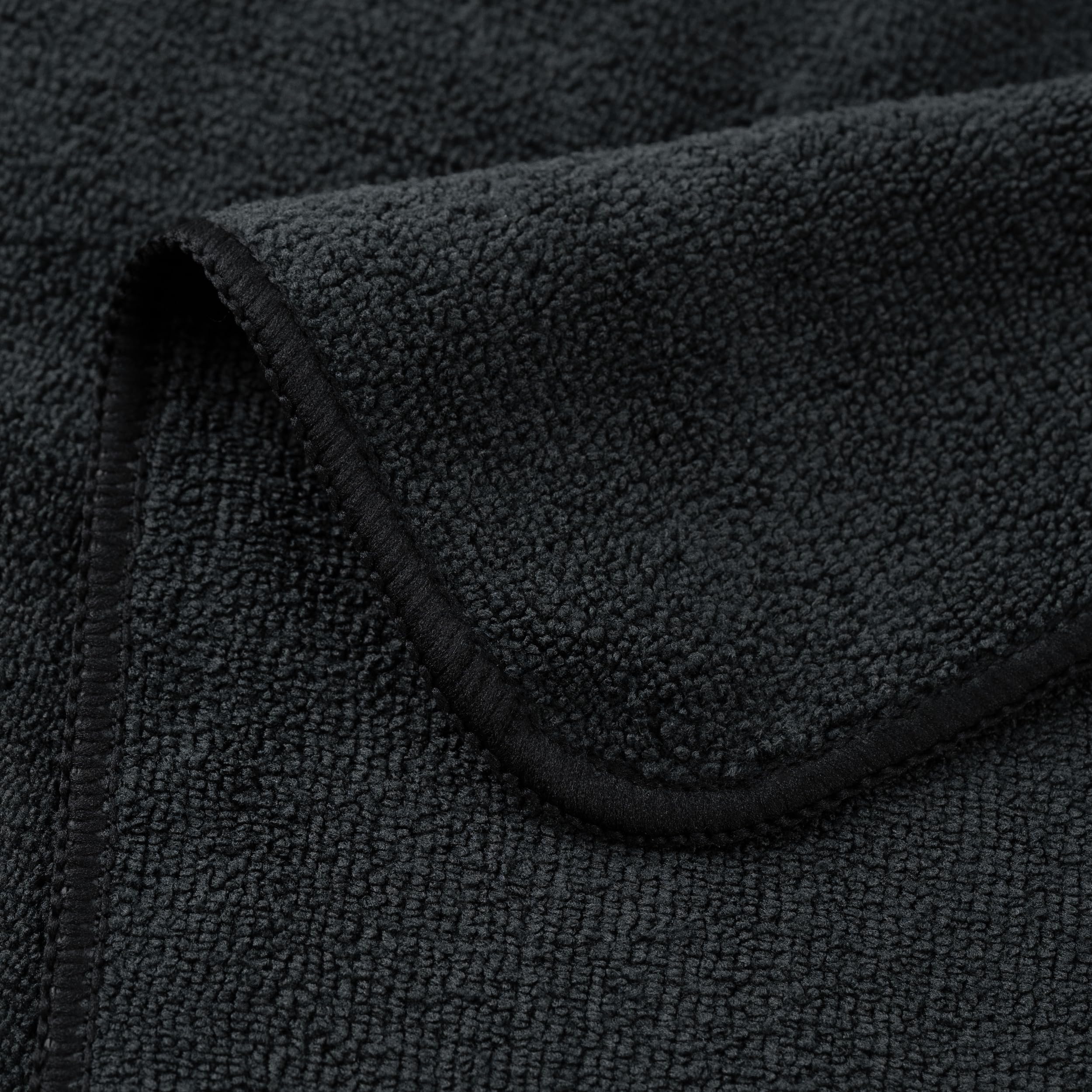 POLYTE towel next to ruler shows 20x40 inch size for long and thick hair