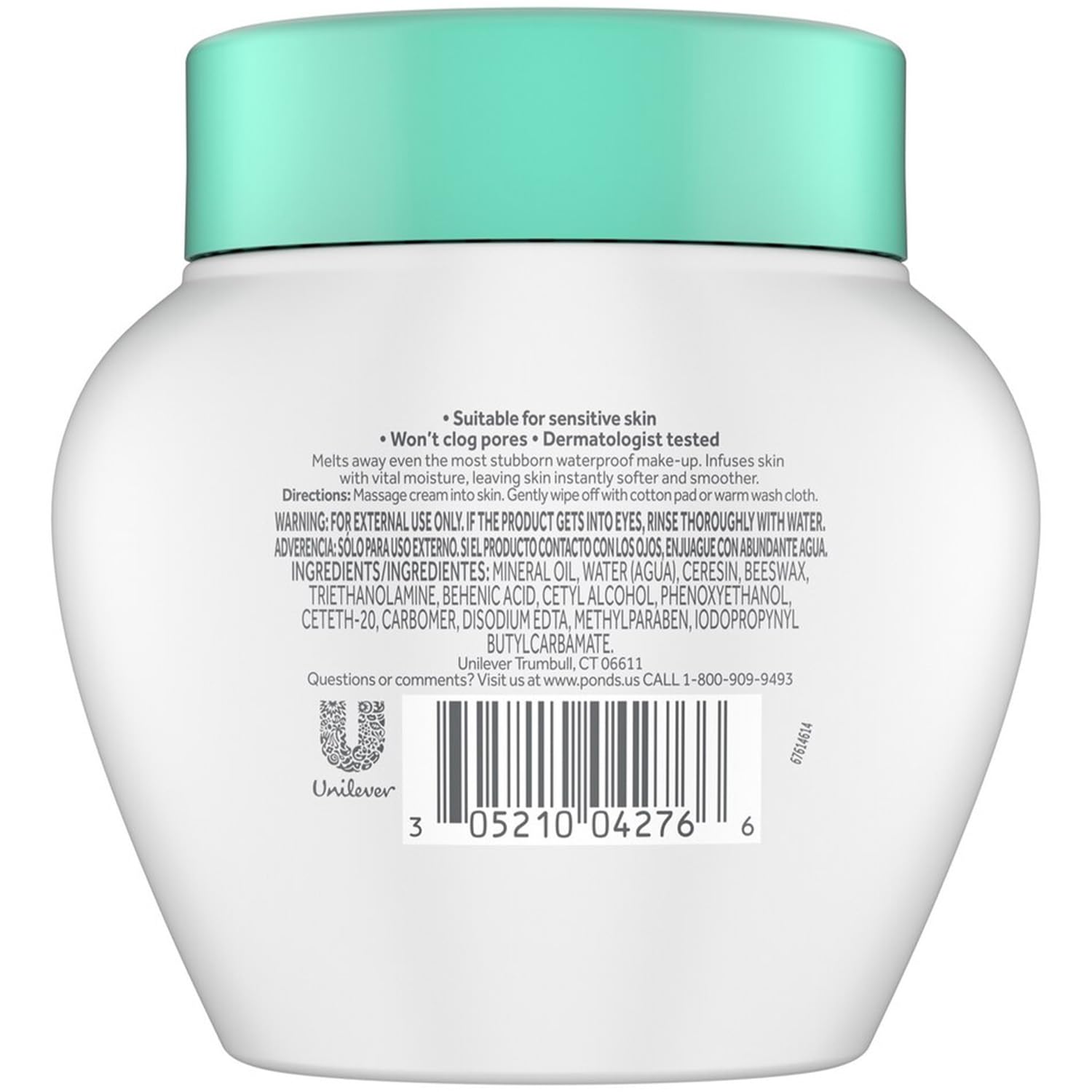 POND'S open jar showing creamy texture, moisturizing benefit visible