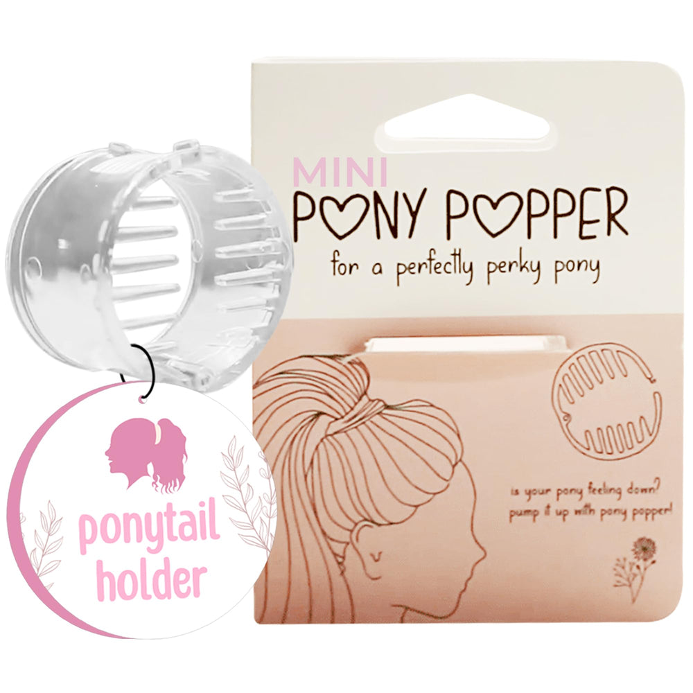 Pony Popper Mini front view showing compact holder and easy styling benefit