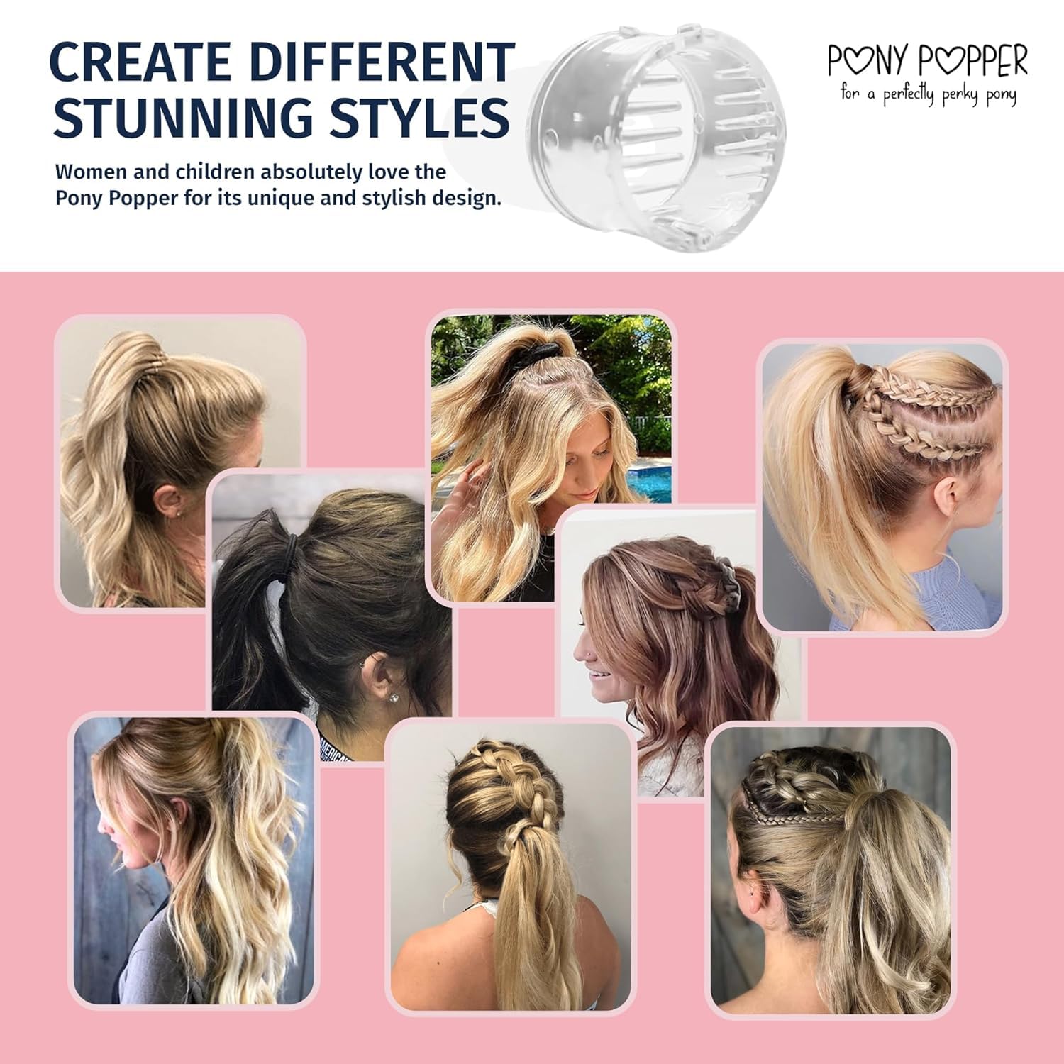 Pony Popper Mini being inserted at crown demonstrating quick styling boost
