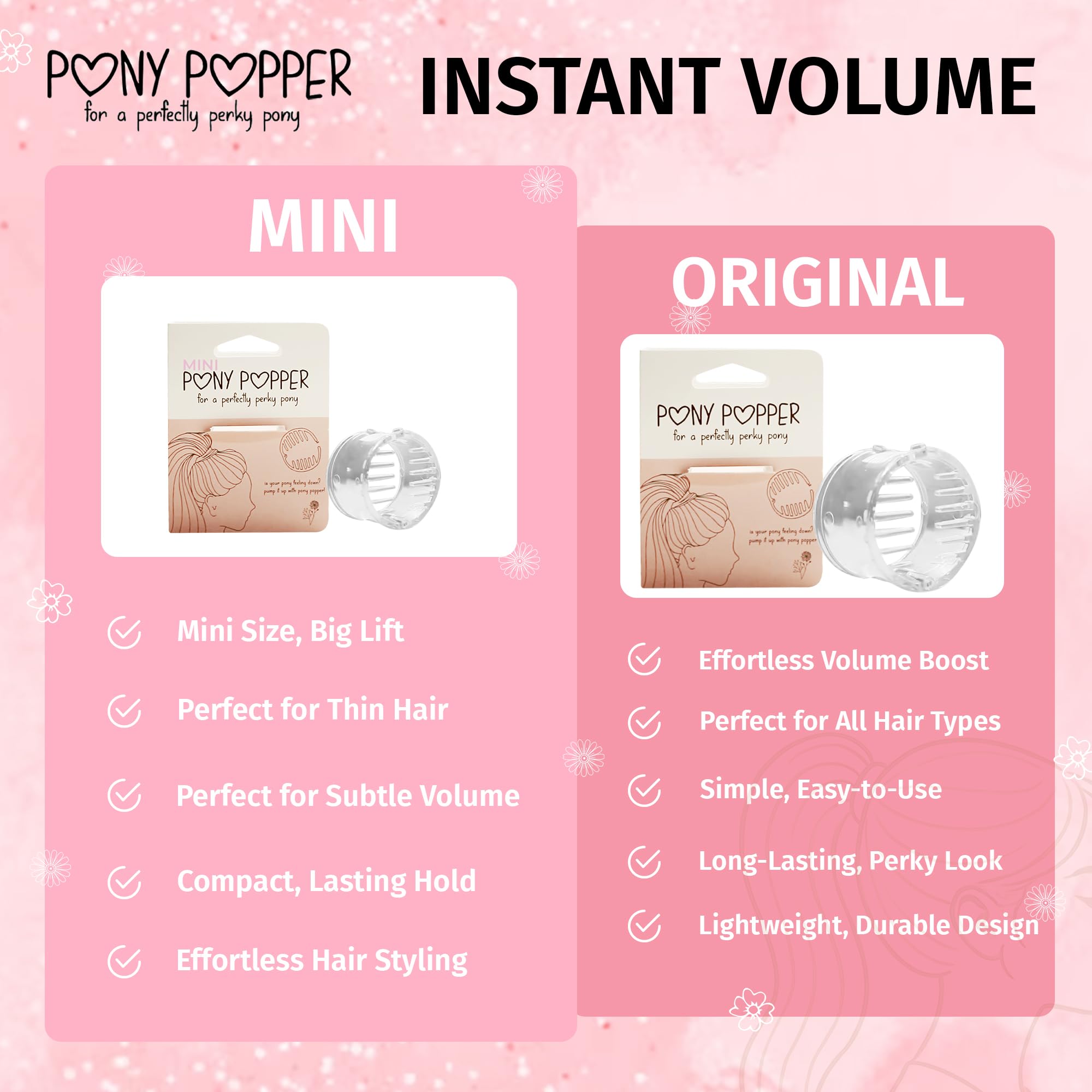Pony Popper Mini paired with hair tie wrap showing seamless finished look