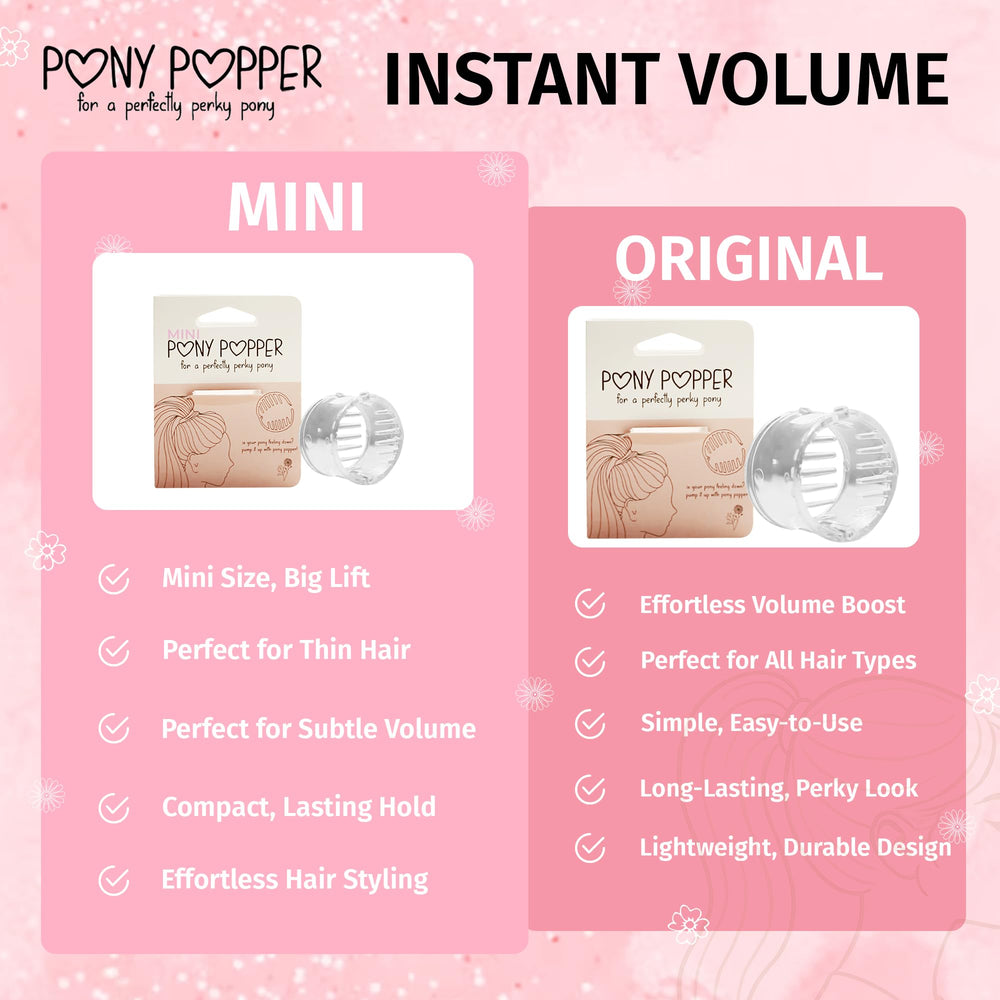 Pony Popper Mini paired with hair tie wrap showing seamless finished look
