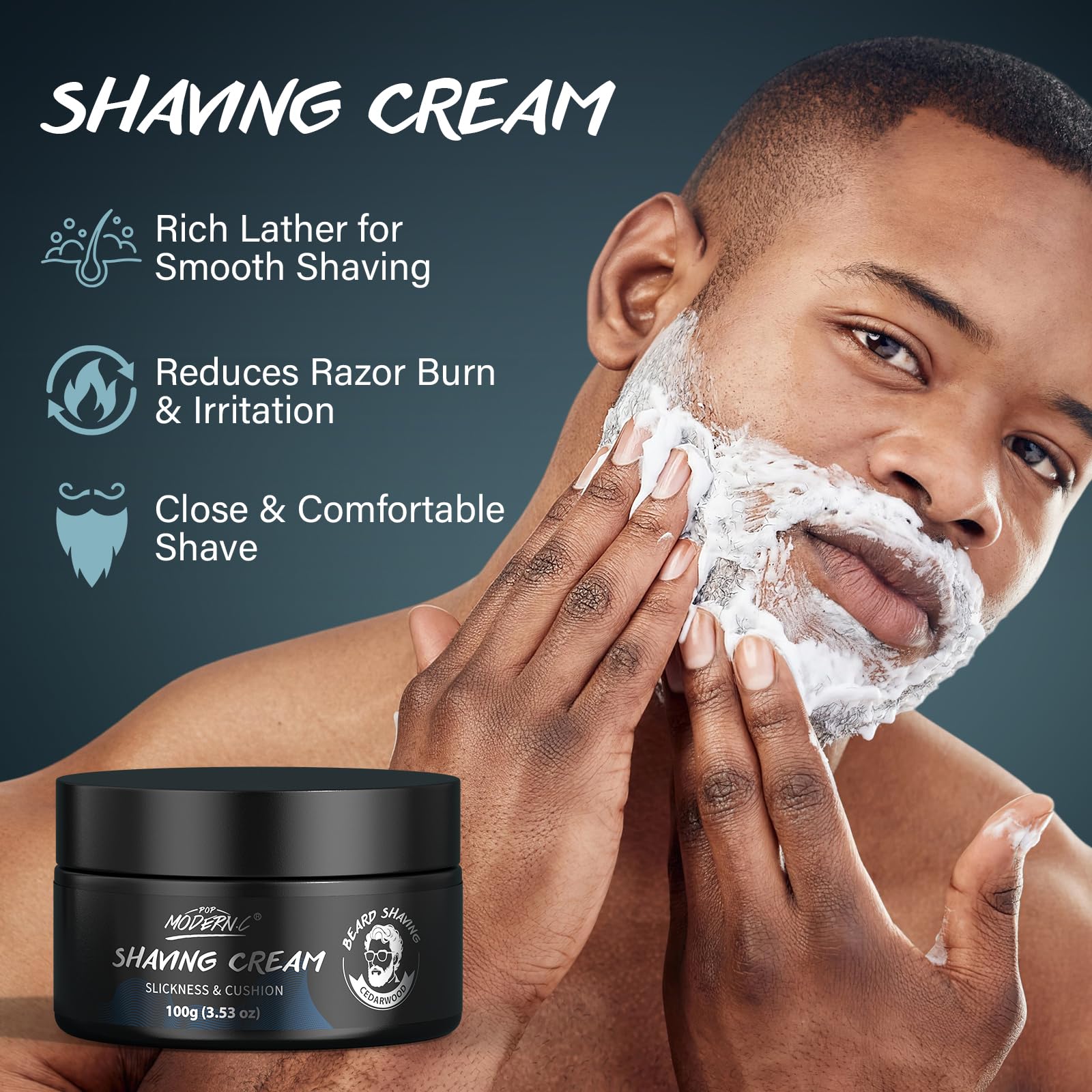 POP MODERN.C safety razor detail highlighting durable metal head for close, controlled shaves
