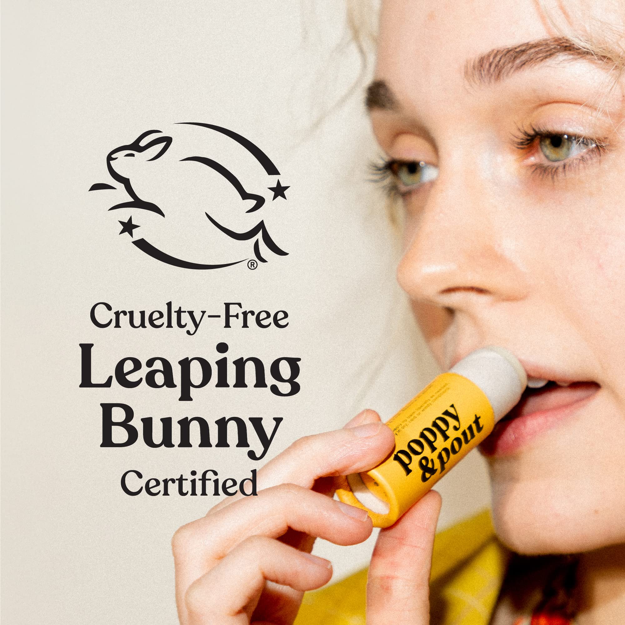 Poppy & Pout ingredients overview with beeswax and coconut oil emphasizing natural formula