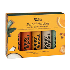 Poppy & Pout open gift box displaying five recyclable tubes for eco-friendly gifting
