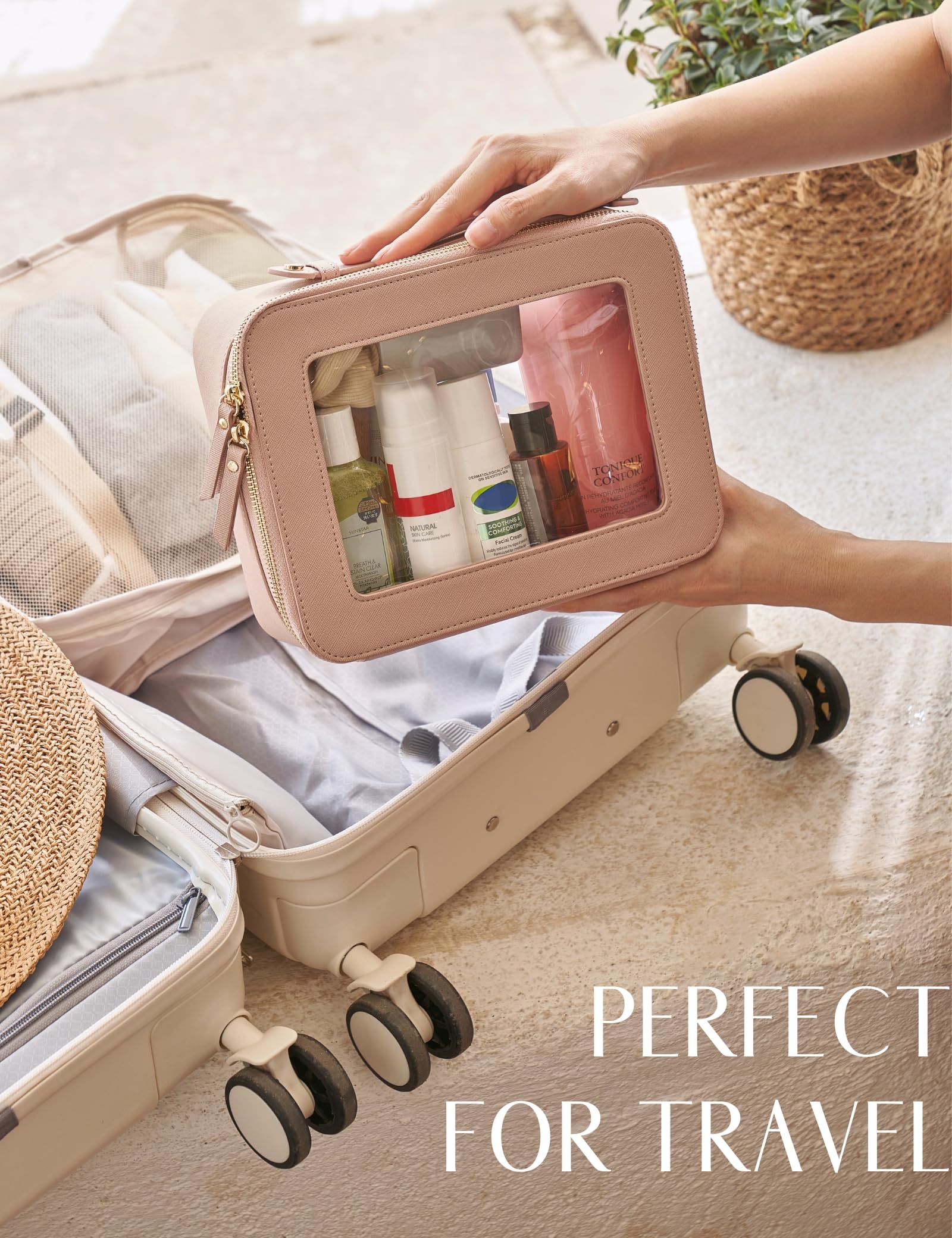 Popvibe placed in suitcase for travel-ready convenience and quick access
