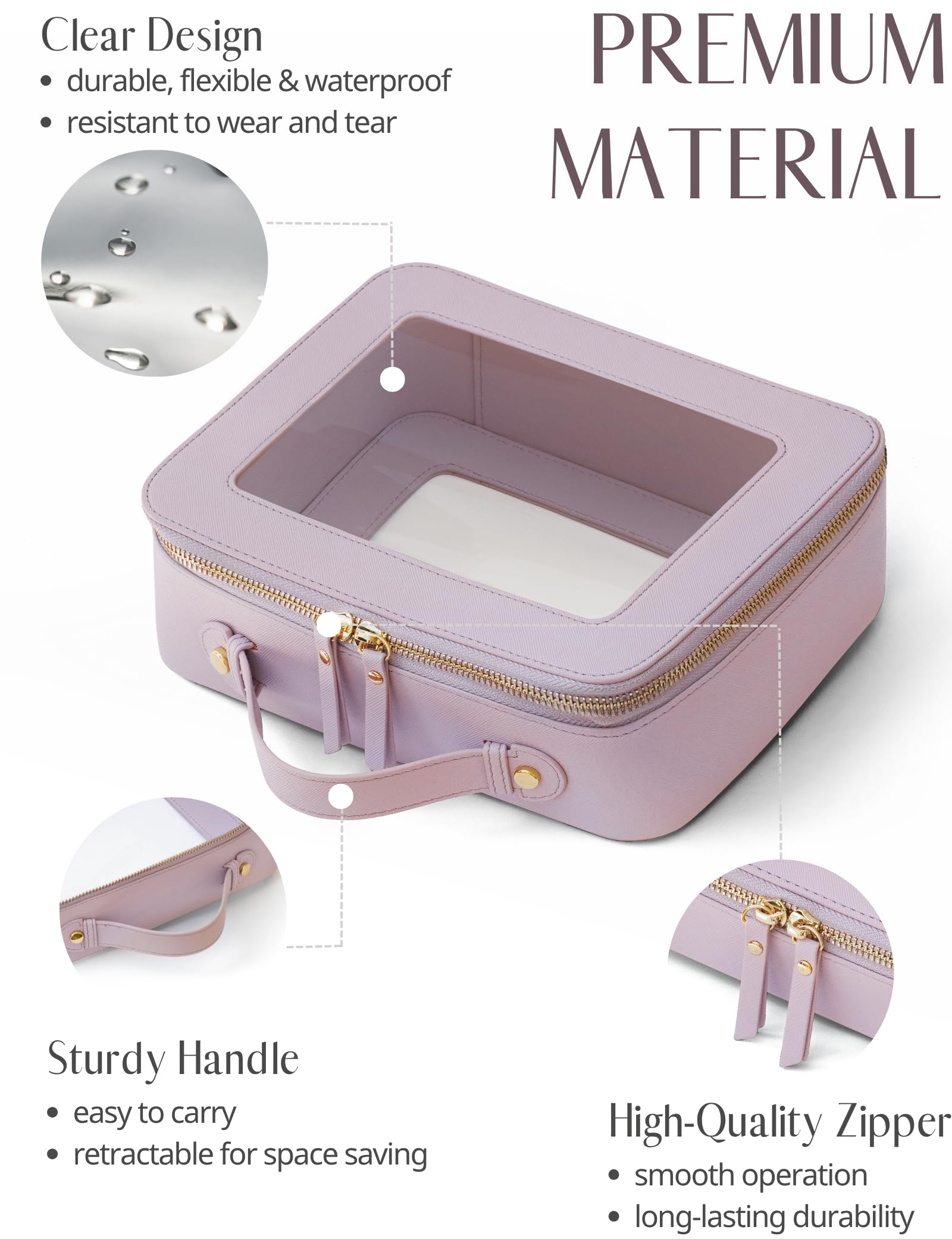 Popvibe zipper and handle detail showing sturdy carry and secure closure benefit