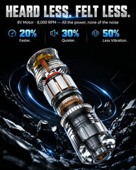 POSEIDON dual 1500mAh batteries with Type-C cable for long cordless runtime