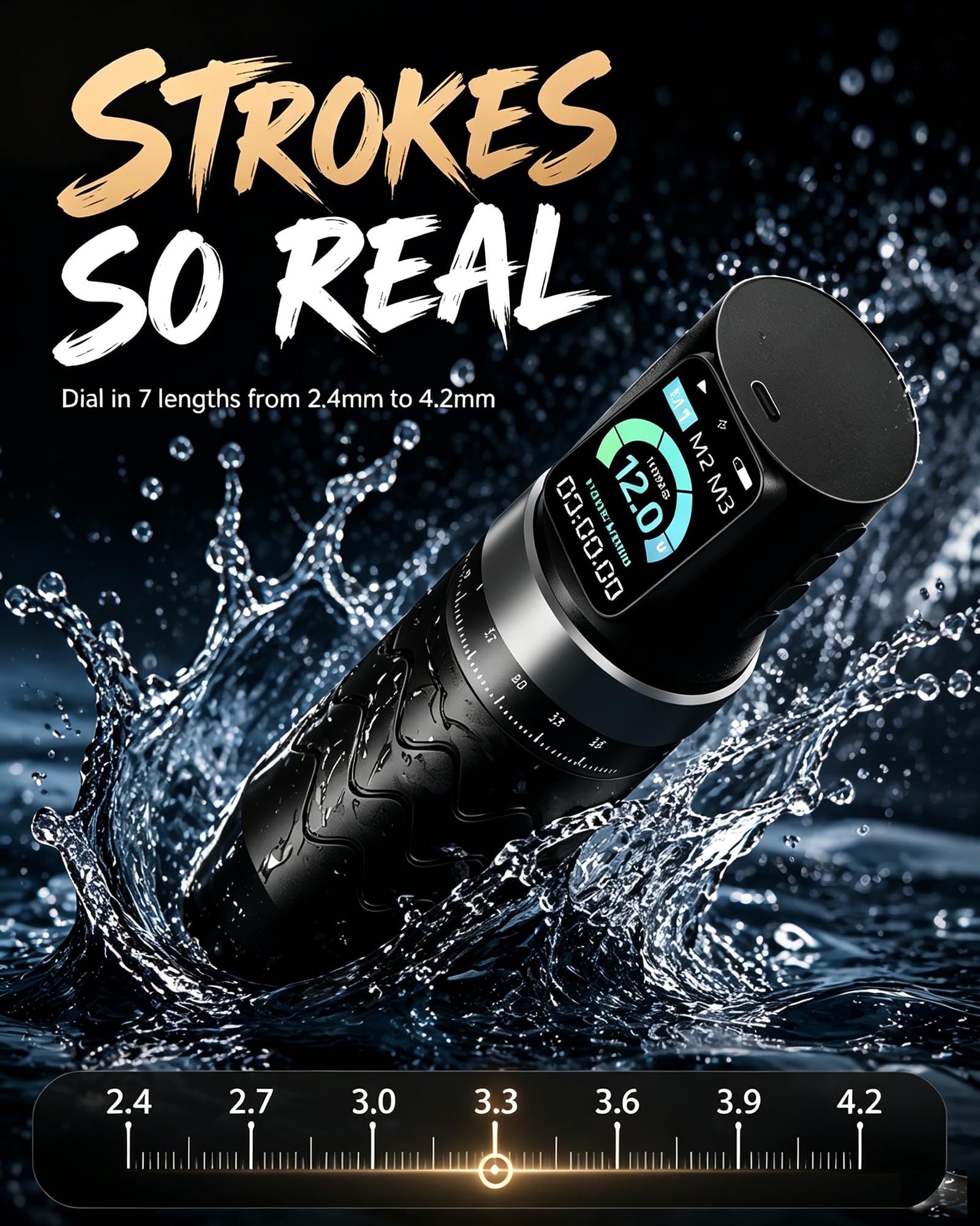 POSEIDON dual 2300mAh batteries with USB-C and LED display, long-lasting power advantage