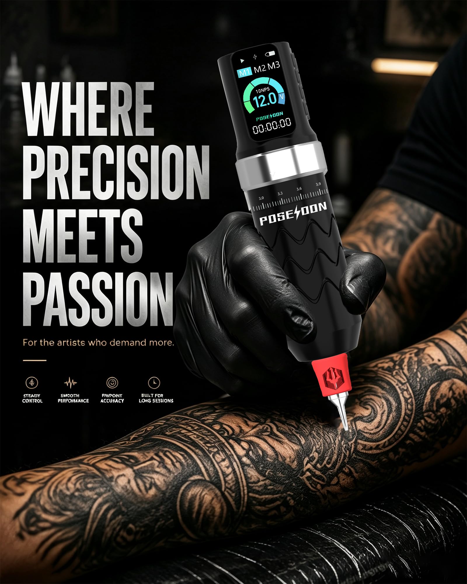 POSEIDON practice skin 3mm close texture, reliable practice surface for skill development