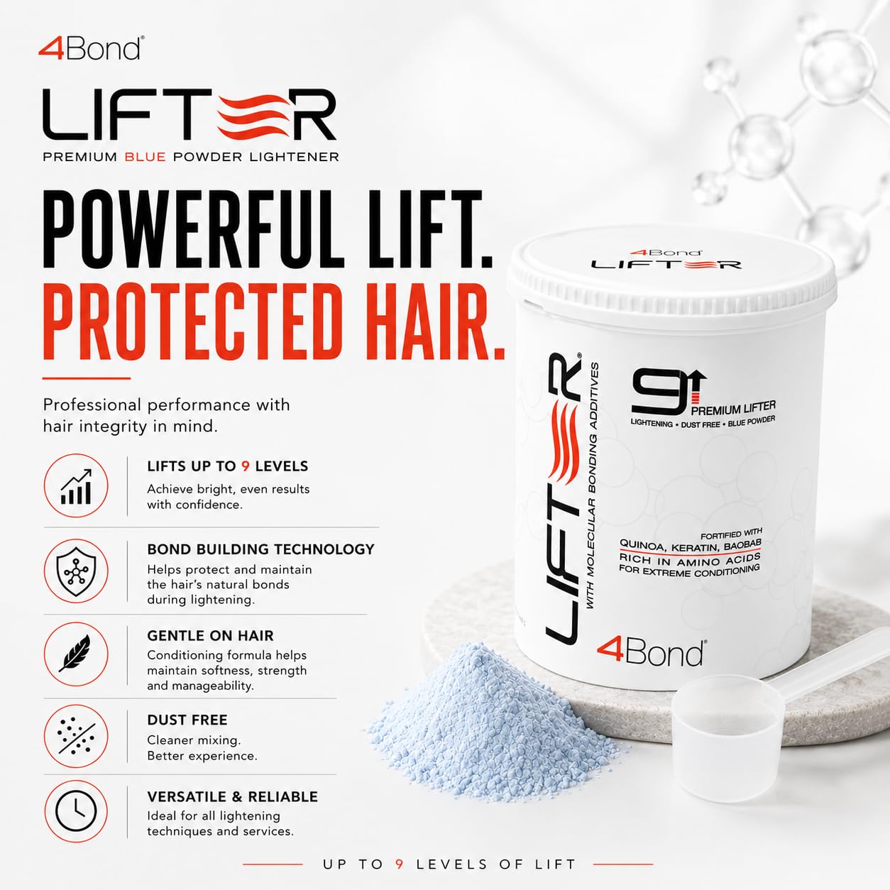 POWERTOOLS 4BOND being applied to hair by hand demonstrating controlled placement and accuracy