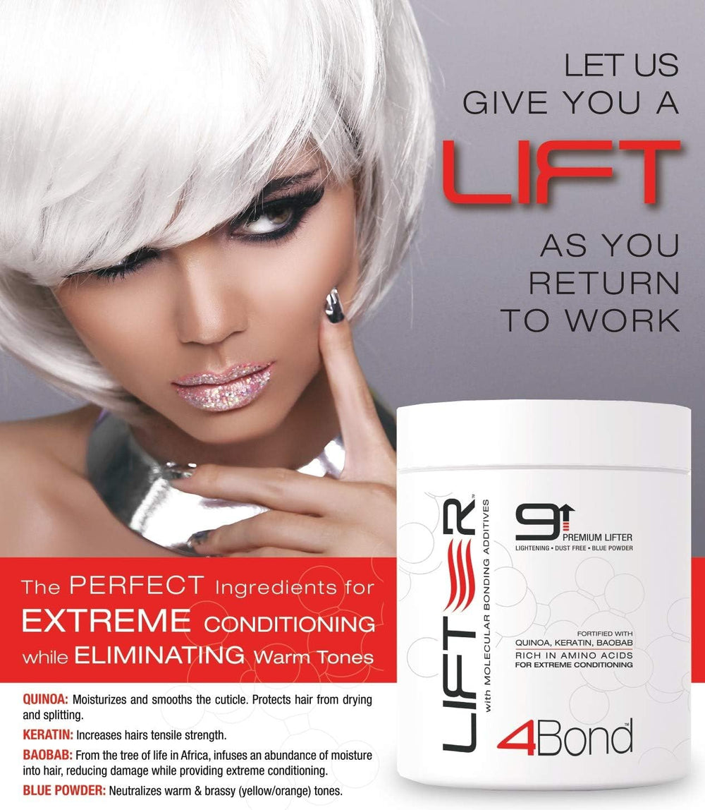 POWERTOOLS 4BOND used in salon balayage scene showing bright, cleaner lift and stylist technique