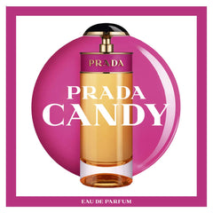 Prada Candy beside a ruler showing 2.7 oz scale for size confirmation and purchase confidence