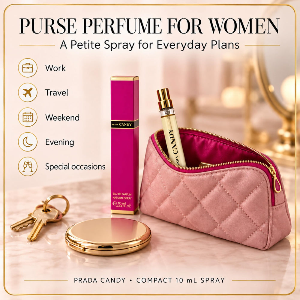 Prada Candy spray in use closeup showing easy application benefit