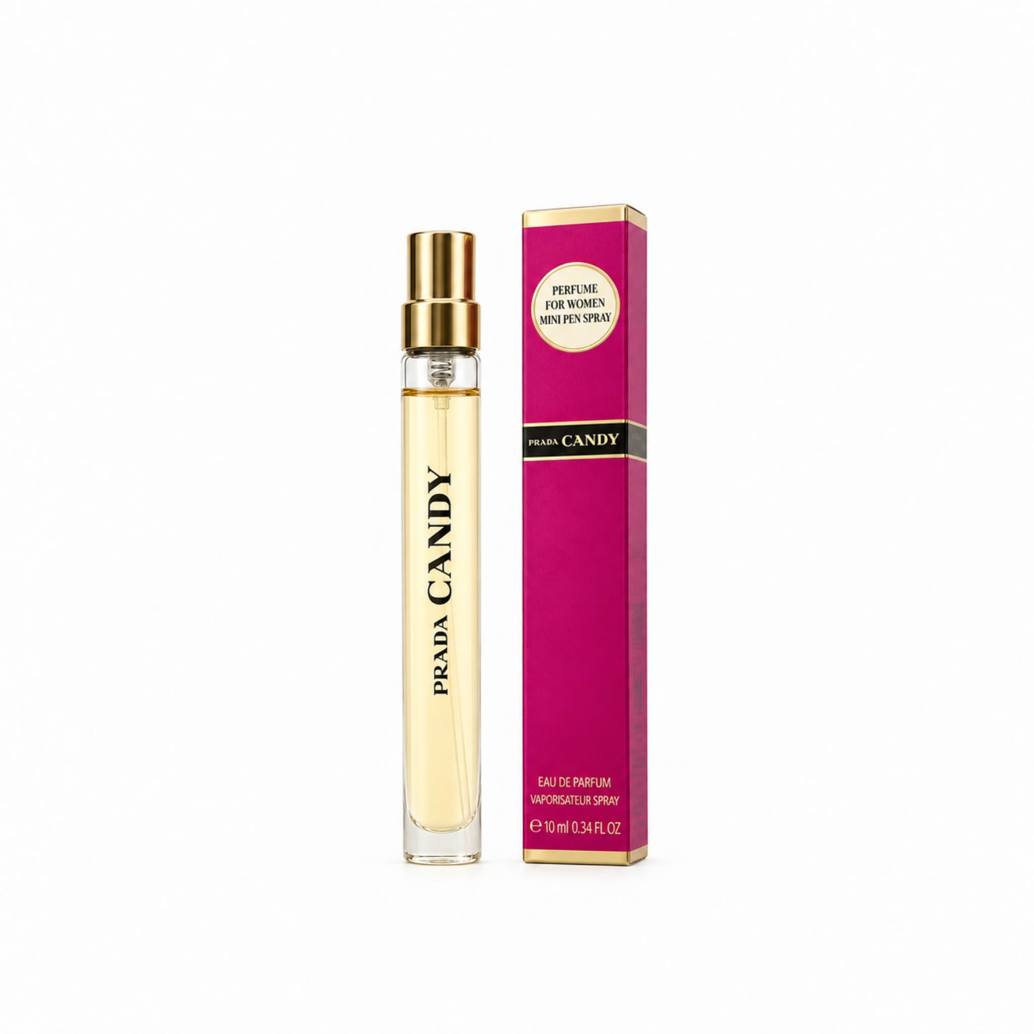 Prada Candy front view showing compact bottle and luxury appeal