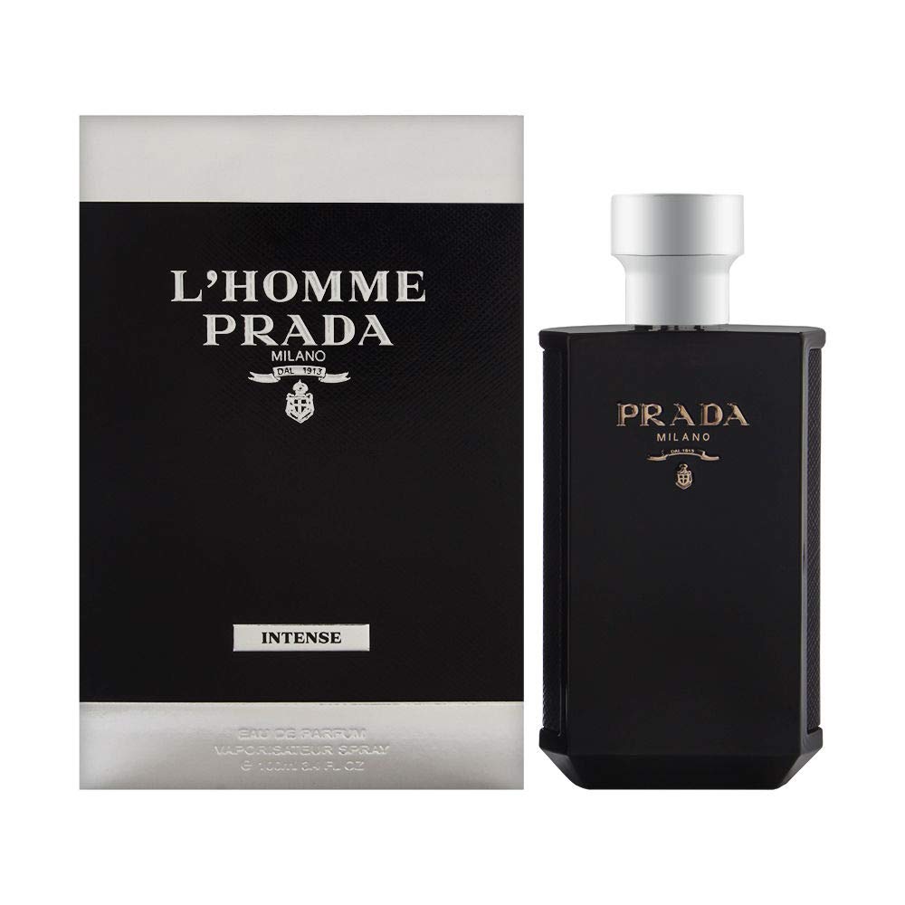 Prada bottle front view showing minimalist design and confident presentation by Prada