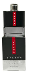Prada Luna Rossa Carbon mini spray and cap detail highlighting easy dosing benefit