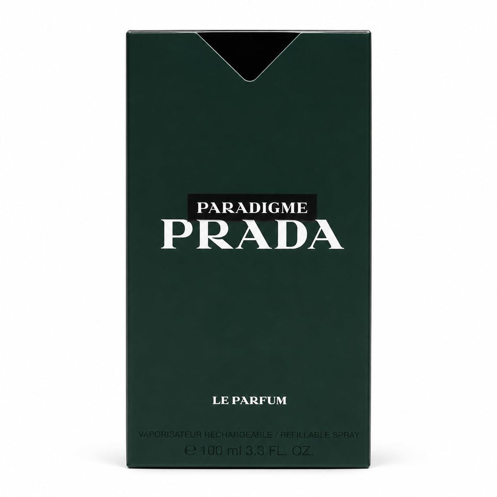 Prada Paradigme close-up cap detail illustrating quality packaging and secure seal