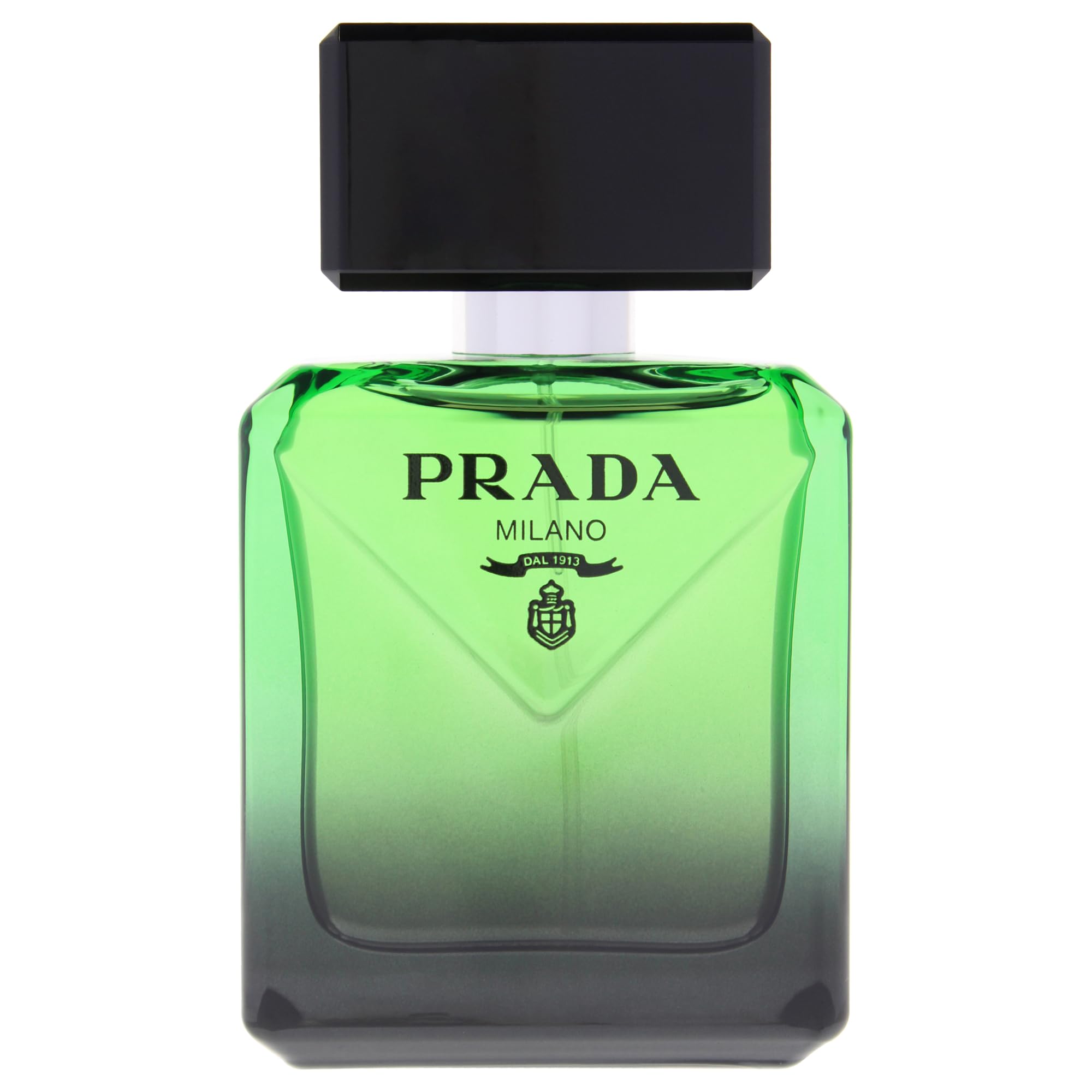 Prada Paradigme side profile highlighting compact refillable bottle for travel